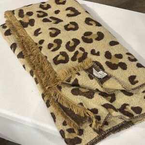 Nordstrom Tan and Brown Animal Print Throw Blanket